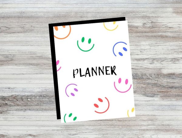 Undated Smiley Planner Daily Weekly Monthly Printable PDF