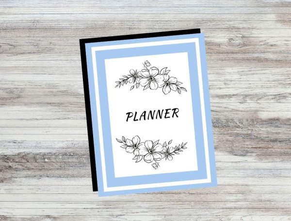 Undated Blue Floral Planner Daily Weekly Monthly Printable PDF