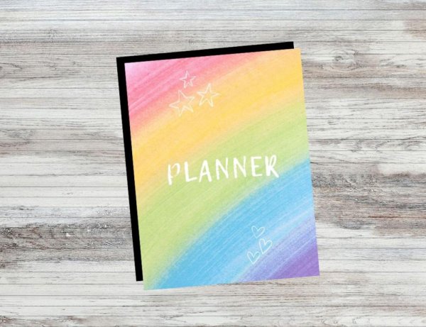 Undated Rainbow Planner Daily Weekly Monthly Printable PDF